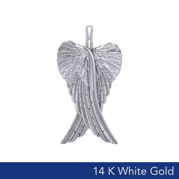 Angel Wings 14K White Gold Pendant WPD2933 - Jewelry